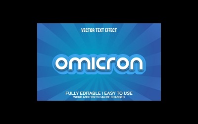 Omicron helt redigerbar vektor 3D-texteffekt