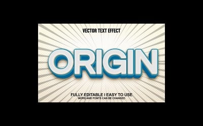 Origin Fully Editable Vector 3D Text Effect