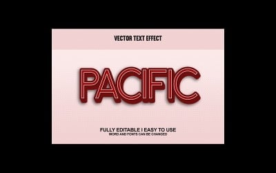 Pacific Fully Editable Vector 3D Text Effect