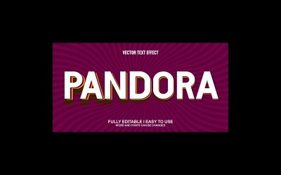 Pandora Fully Editable Vector 3D Text Effect
