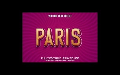 Paris Fully Editable Vector 3D Text Effect