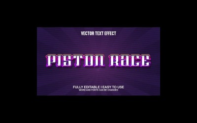 Piston Race helt redigerbar vektor 3D texteffekt