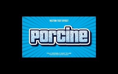 Porcine Fully Editable Vector 3D Text Effect