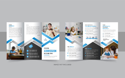 Dreifach gefaltete Broschüre zur Aufnahme in die Schule für Kinder, Design-Layout der dreifach gefalteten Broschüre für internationale Schulen