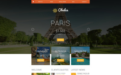 Plantilla de sitio web adaptable para agencias de viajes