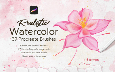 Realistic Watercolor Procreate Brushes