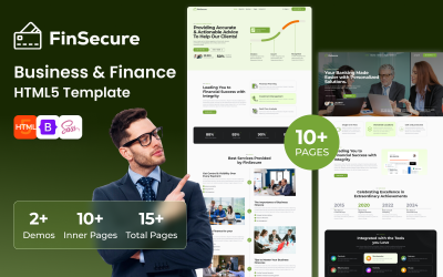 Finsecure - Belastingadviseur - HTML-sjabloon voor zakelijk en financieel advies