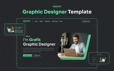 Grafik v3 – Modelo de portfólio Elementor para designers gráficos