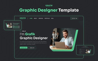 Grafik v3: plantilla de portafolios de Elementor para diseñadores gráficos