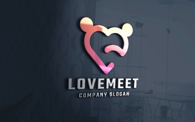 Love Heart Ontmoet Professioneel Logo