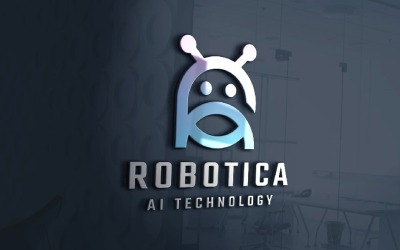 Профессиональный логотип Robotica Letter R