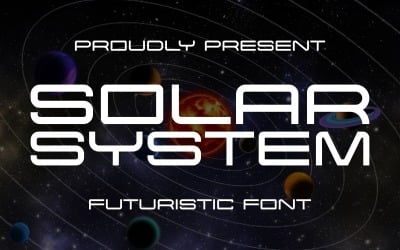 Sonnensystem - Futuristische Schriftart