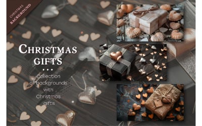Christmas gifts. Background.