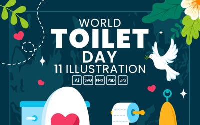 11 Światowy Dzień Toalet Ilustracja Wektorowa
