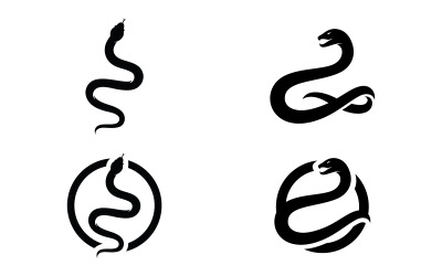 Yılan logosu simge vektör şablonu V14