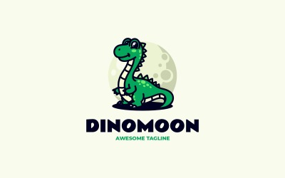 Dinomoon-Maskottchen-Cartoon-Logo