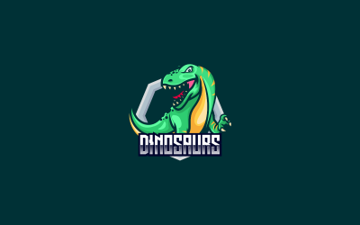 Dinosaurier-Maskottchen-Cartoon-Logo