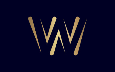 Einzigartiges, modernes W-Buchstaben-Logodesign mit toller Farbe