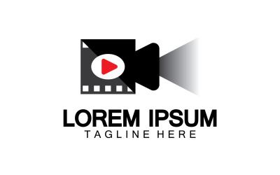 Film oynatıcı film logosu simge vektör şablonu sürüm v1