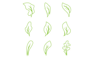 Grünes Blatt, Baumelement, Logo-Symbol, Vektorvorlage, Version 18