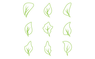 Grünes Blatt, Baumelement, Logo, Symbol, Vektorvorlage, Version 20