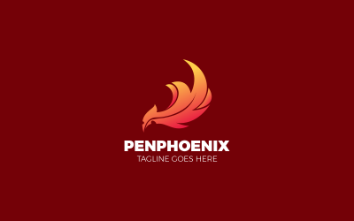 Pen Phoenix градиентный цветной логотип
