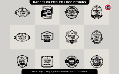 Vector Logotypmärke eller Emblem Design Bunt