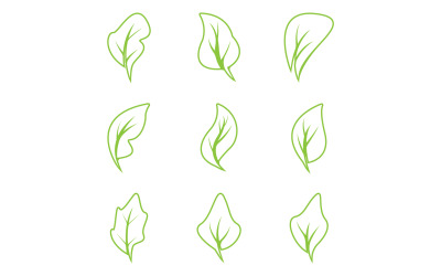 Zielony element eko liścia logo ikona wektor szablon