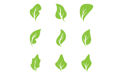 Zielony liść element logo drzewa ikona szablon wektor wersja 13