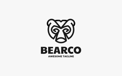 Bear Line Art-logostijl 1
