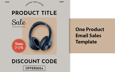 E-mailverkoopsjabloon voor één product.
