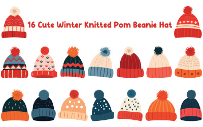 16 Cute Winter Knitted Pom Beanie Hat