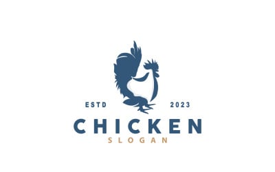Hähnchen-Logo, Brathähnchen, Restaurant, Bauernhof, V17