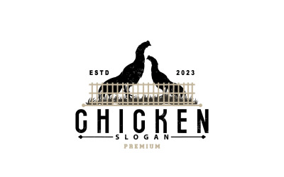 Hähnchen-Logo, Brathähnchen, Restaurant, Bauernhof, V2