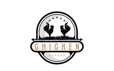 Hähnchen-Logo, Brathähnchen, Restaurant, Bauernhof, V5