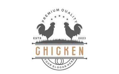 Hähnchen Logo Brathähnchen Restaurant Bauernhof V8