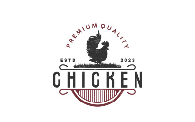 Hähnchen Logo Brathähnchen Restaurant Bauernhof V9