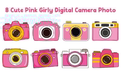 8 Cute Pink Girly Digital Camera Photo