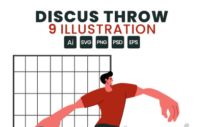 9 Discus Throw Playing Illustration