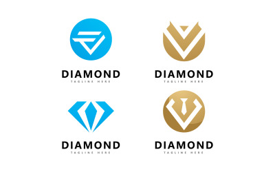 Elmas logo vektör tasarım şablonu14