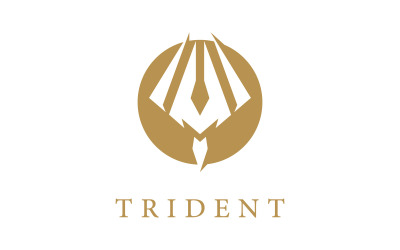 Icono vectorial de plantilla de logotipo de tridente 11