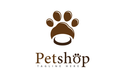 Ilustración vectorial del diseño del logotipo de Paw, para el logotipo de la tienda de mascotas 4