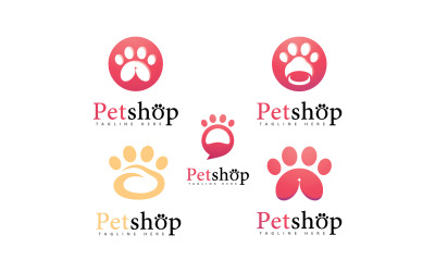 Paw Logo-ontwerp vectorillustratie, voor dierenwinkellogo 12