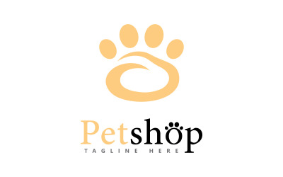 Pet shop logosu 9 için Paw Logo tasarım vektör çizimi