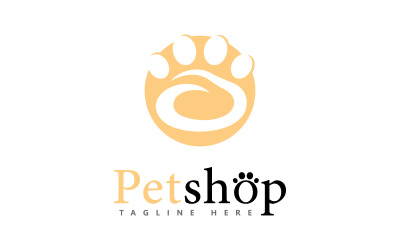 Pet shop logosu için Paw Logo tasarım vektör çizimi 0