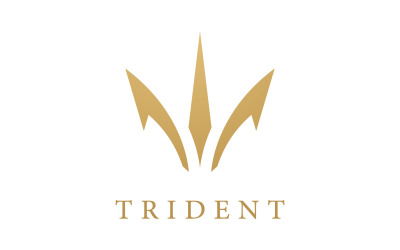 Szablon logo trójzębu ikona wektorowa 4