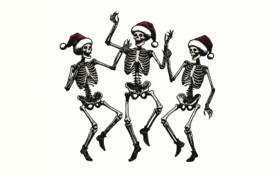 Dancing Skeleton Christmas PNG, Christmas Skeleton Dance PNG, Funny Christmas PNG, Skeleton