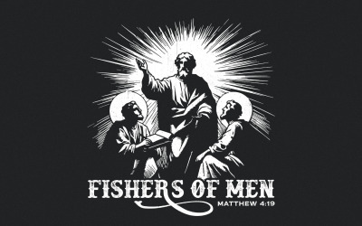 Fishers of Men PNG, Retro Christian Sublimation, Vintage Men's Bible Shirt png, Minimal Christian