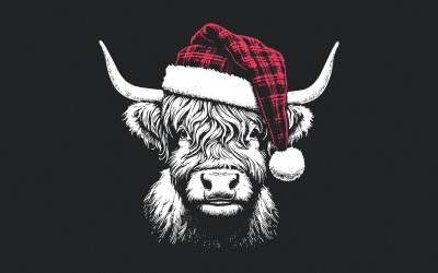 Highland Cow Christmas png, Christmas Cow, Christmas design png, Western Christmas, Christmas