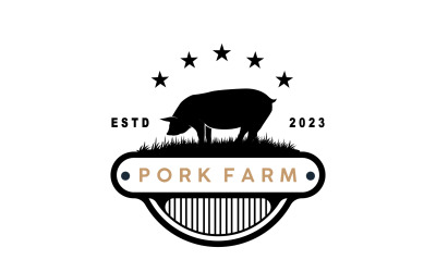 Schwein, Logo, Gegrilltes Schweinefleisch, Vieh, Vektor, V3